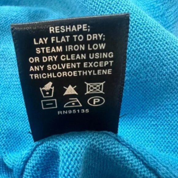 Lafayette 148 New York Lightweight Sweater in Blue Large Yacht Wife *Repaired* - Picture 8 of 10